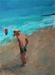 Seascape with Boy - Posted on Sunday, February 22, 2015 by Christine Parker