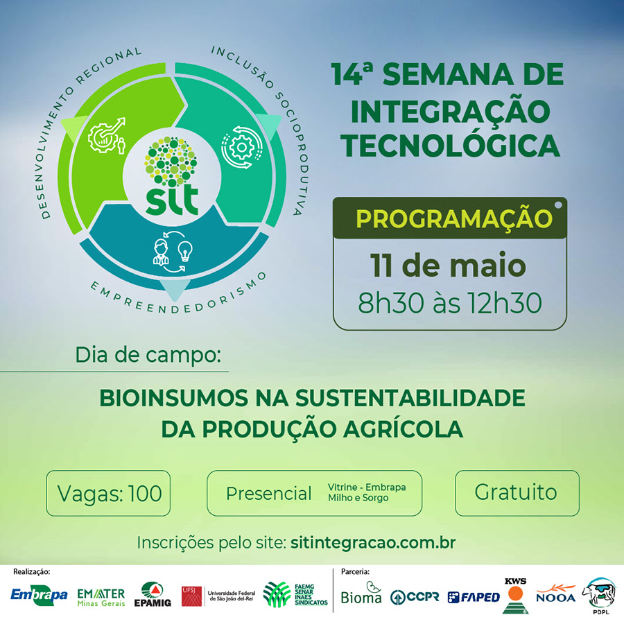 Divulgação - Dia de campo sobre bioinsumos será no dia 11; seminário, no dia 13 de maio