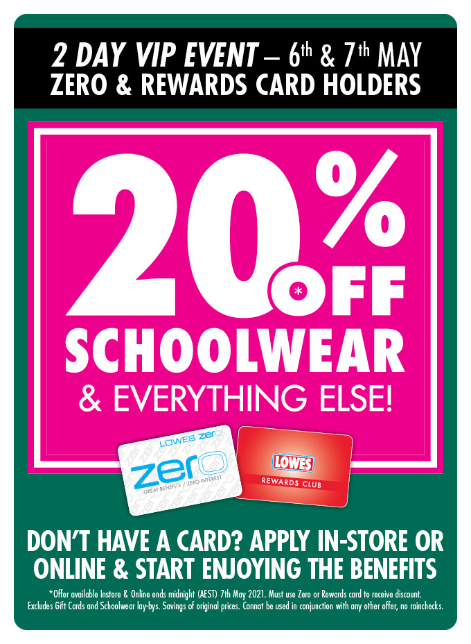 20% Off Schoolwear / Shop online & instore
