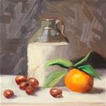 Moonshine Jug, Orange and Grapes - Posted on Saturday, January 10, 2015 by Jane Frederick