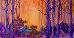 Abstract Mixed Media Landscape Tree Art Painting "Lavender Wood" by Colorado Mixed Media Abstract Ar - Posted on Sunday, January 11, 2015 by Carol Nelson