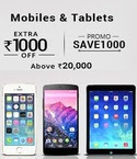 Flat Rs.1000 off on Rs.20000 on Mobiles & Tablets 