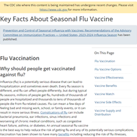 Key Facts About Seasonal Flu Vaccine.