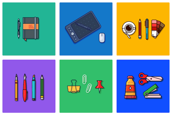 Design- and office-themed illustrations