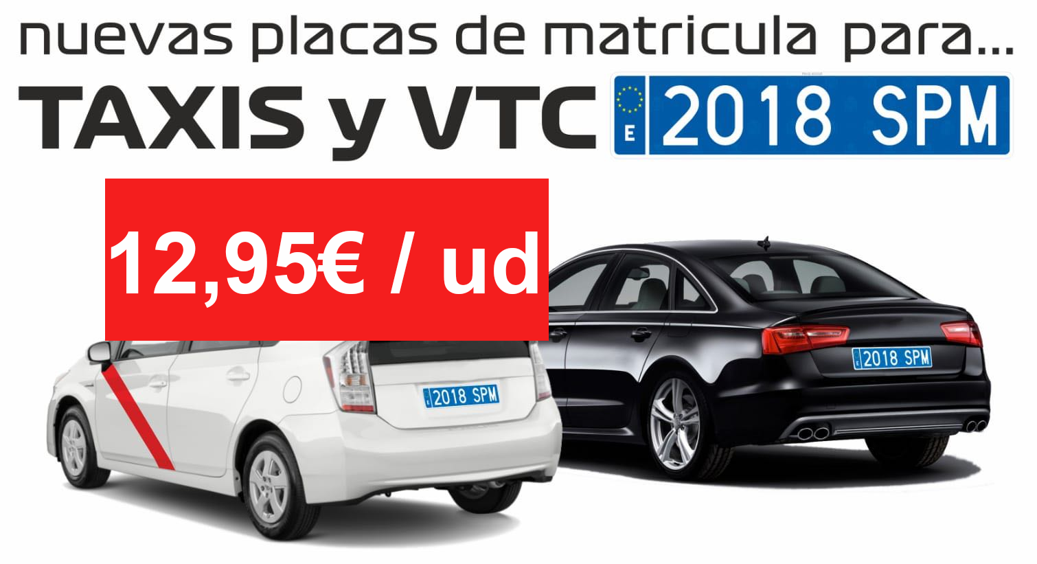 Placa de matrÃ­cula para taxi y VTC