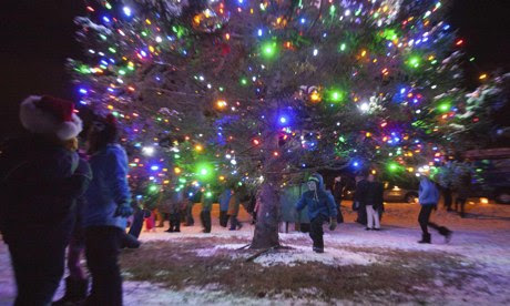 Christmas tree in Newtown, Connecticut