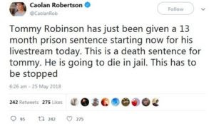 Arrested, tried, and sentenced within an hour: Tommy Robinson gets 13 months for livestreaming outside courthouse