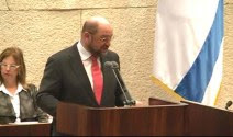 Martin Schulz speaking to the Knesset