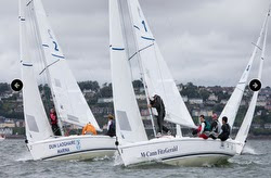 J/80s sailing match-racing in Ireland