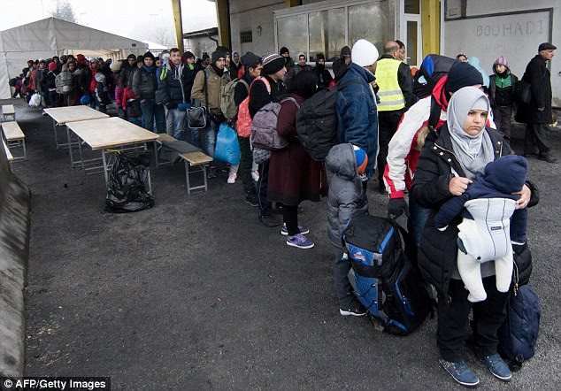 The
                                        migrant arrived via the Balkans
                                        in September. Thousands of
                                        people cross into the country
                                        from Slovenia to get into Europe
                                        (pictured)