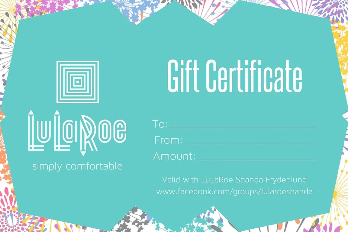 Personalized LuLaRoe Gift Certificate 4x6 by DSGraphicsCreations