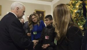 Mike Pence meets 12-year-old Iraqi Christian boy whose house was burned down by the Islamic State