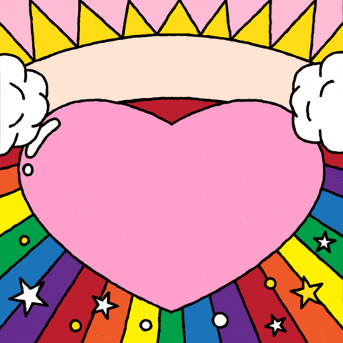 A heart and rainbows, with text reading "Pass the Equality Act"