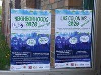 Neighborhoods 2020 Meeting Sign in English and Spanish