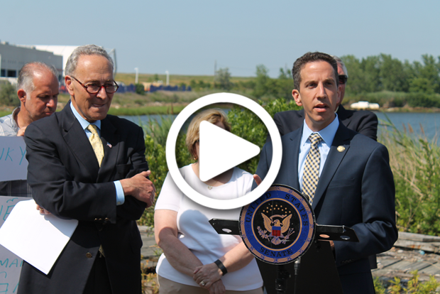 chuck schumer charles schumer phil goldfeder rockaway reformulation study resiliency speaking speech press conference