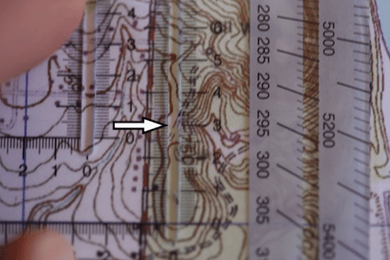 land navigation lining up protractor and topo topographic map