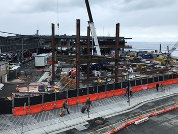 Photo of steel frame of building being constructed