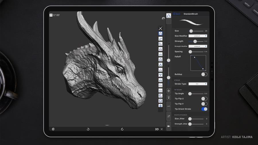 digital 3D sculpting and texture painting application for iOS