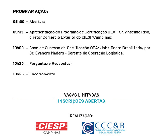 PROGRAMAÇÃO CIESP