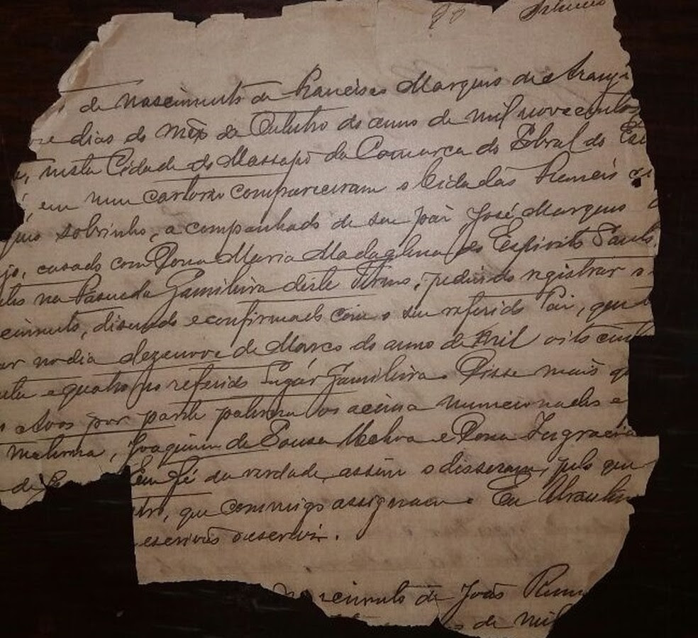 Em alguns casos, genealogistas recorreram a registros históricos incompletos. Documentos da Inquisição portuguesas são fontes de Assis Arruda (Foto: Reprodução)