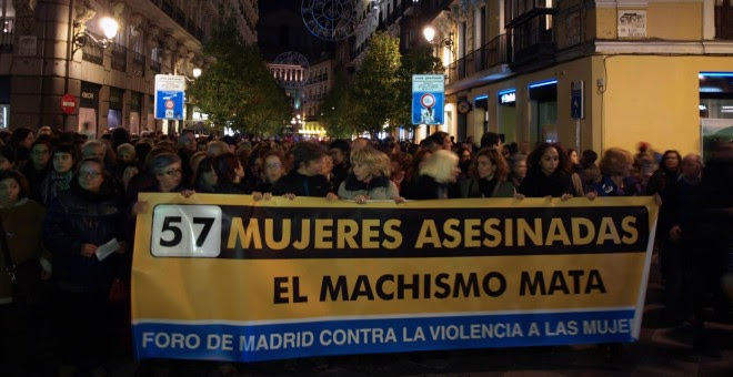 Marcha en Madrid con motivo del Día Internacional Contra la Violencia de Género.
