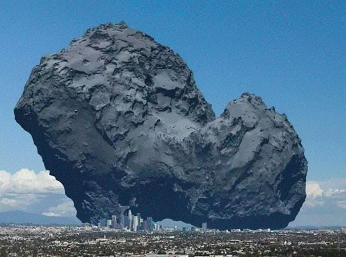 A Comet Compared To The City Of Los Angeles