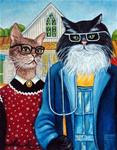 This is k Madison Moore's Deliberate Exaggeration of the American Gothic Painting by Grant Wood. - Posted on Monday, March 23, 2015 by K. Madison Moore