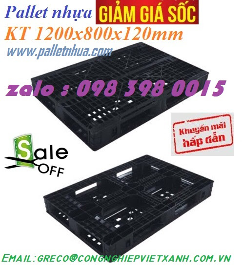 Pallet Nhựa kT 1200 x 800 x 120mm Pallet-nhua-1200x800x120mm-gia-re