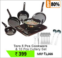 Branded Combo offer 5 Piece Toro Cookware Set & 10 Piece Cutlery Set