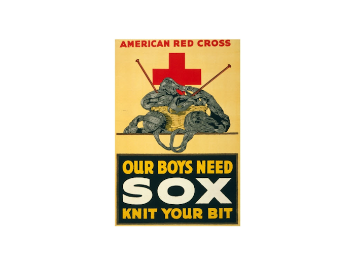 Red Cross poster for knitters.