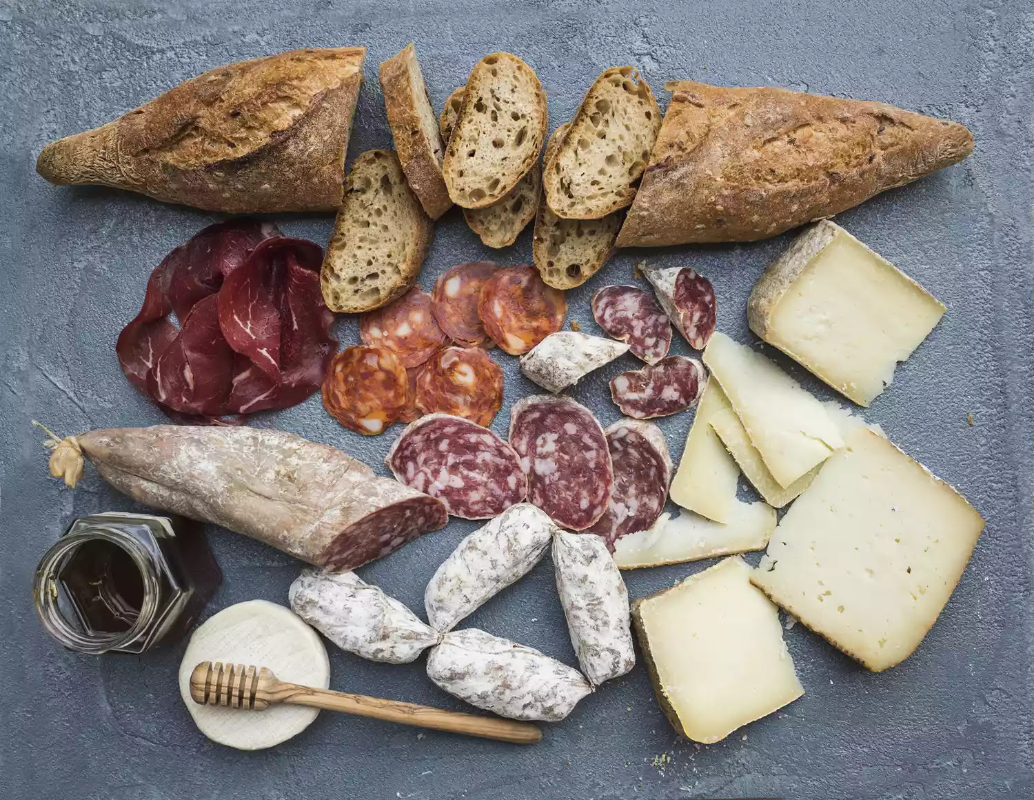 Cured meats and cheese