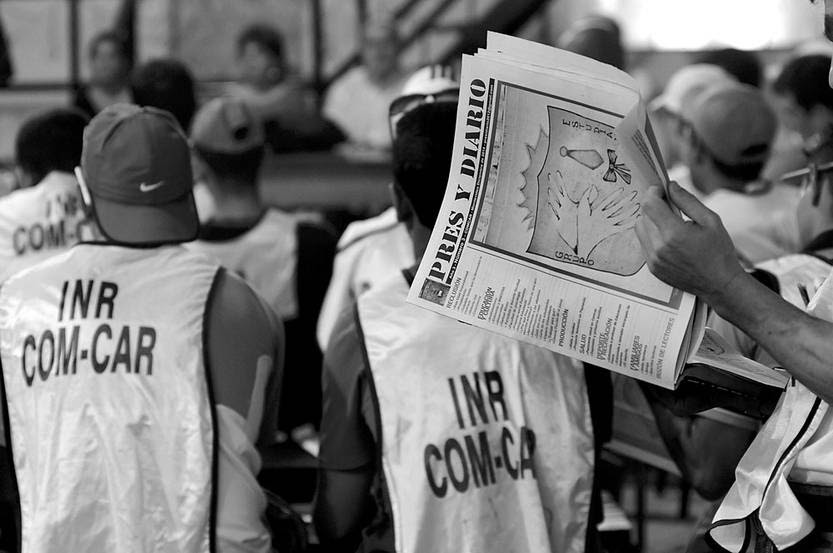 Presentación del número 3 de Pres y Diario, el lunes, en el área educativa del Comcar. Foto: Sandro Pereyra