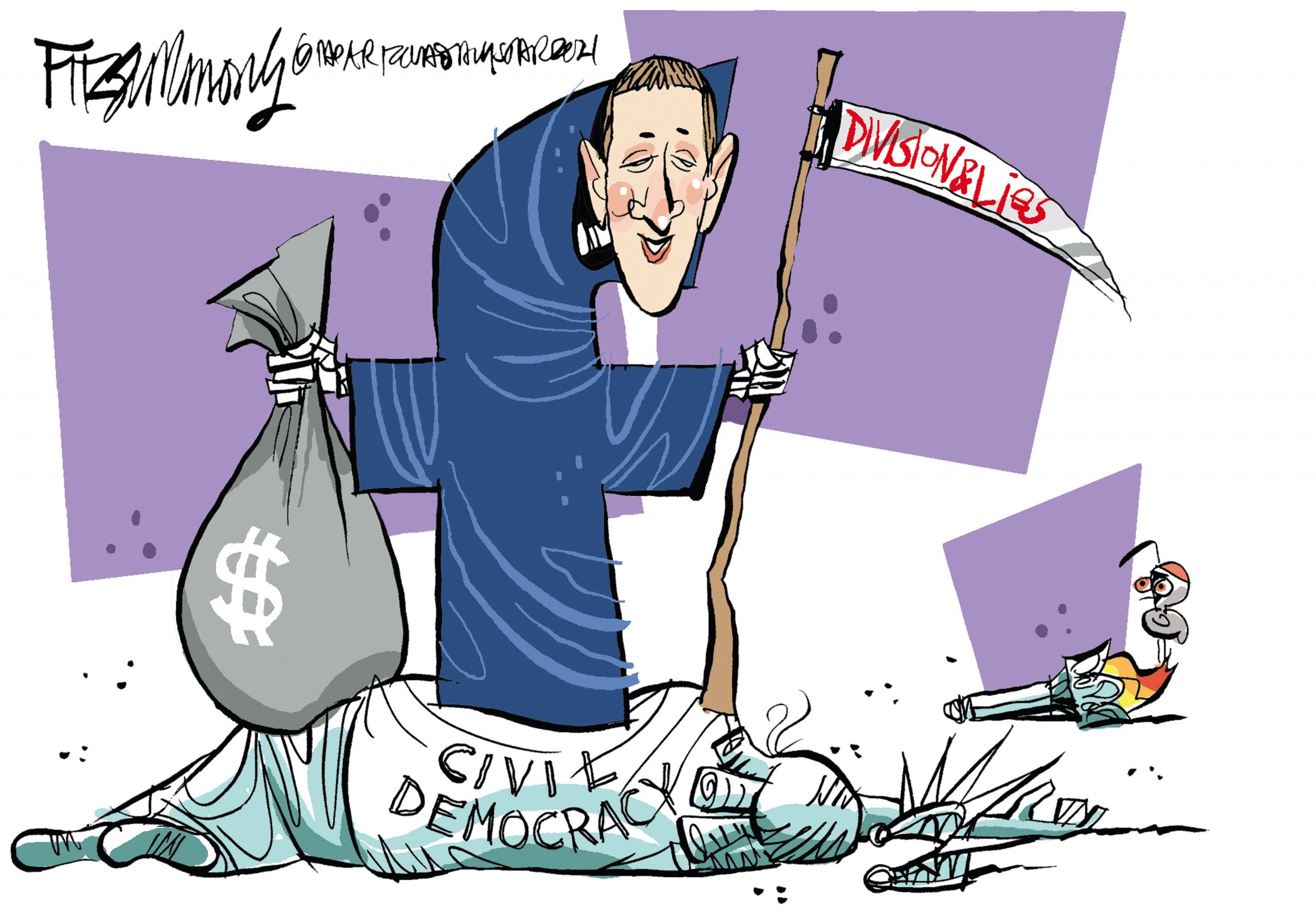 Facebook makes money from spreading division and lies that are destroying civil democracy.