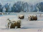 Round Bales in the Snow - Posted on Friday, January 16, 2015 by H.F. Wallen