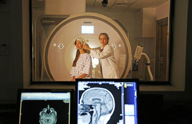 Talma Hendler from the Sagol Brain institute Tel Aviv Medical Center & fMRI neurofeedback test subject.