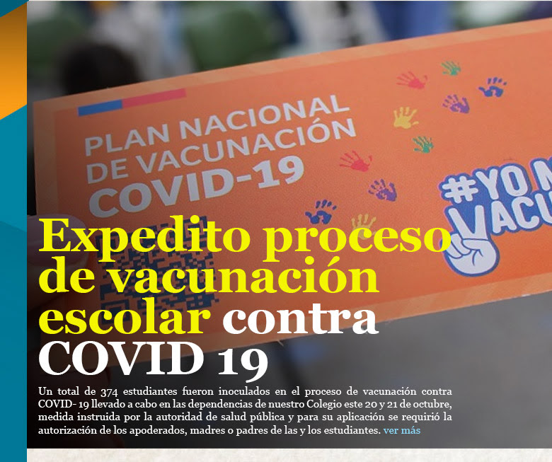 Expedito proceso de vacunación escolar contra COVID 19