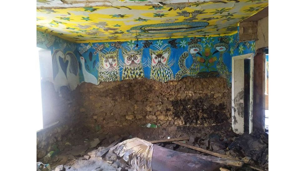 The house-museum of acclaimed folk artist Polina Rayko has been badly damaged (Credit: Polina Raiko Charity Fund)