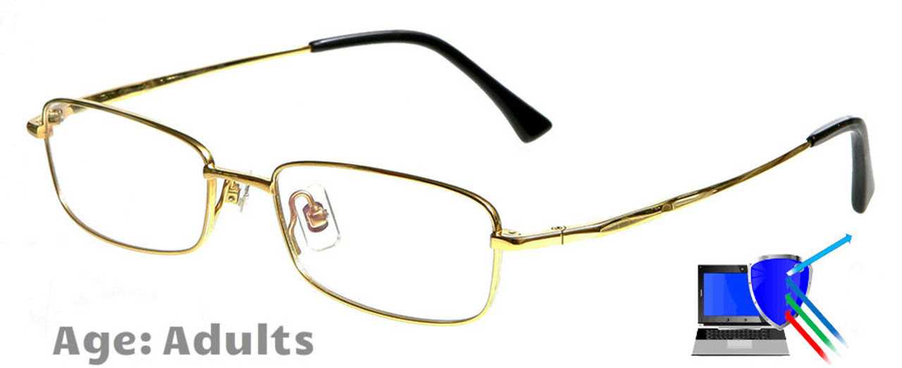 [13+ to Adults] Dallas (Gold) - Titanium Prescription Glasses (Blue Light Control Lenses Available)