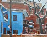 803 Montreal The Blue House,8x10,oil - Posted on Thursday, November 13, 2014 by Darlene Young