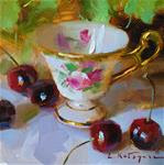 Antique Cup and Cherries - Posted on Wednesday, February 18, 2015 by Elena Katsyura