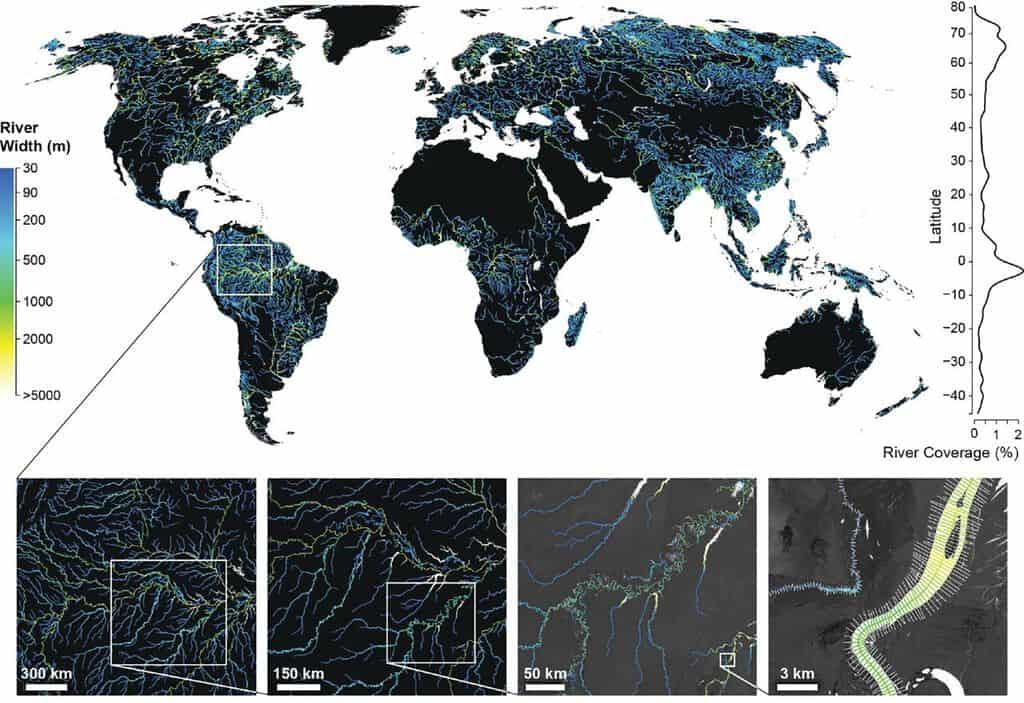 Global Dataset of River Widths Developed from Landsat Imagery