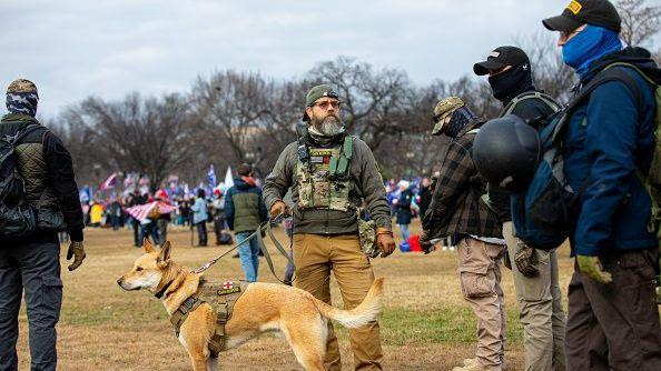 Oath Keepers attend a rally on January 06, 2021 in Washington, DC