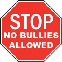 STOP no bullies allowed sign