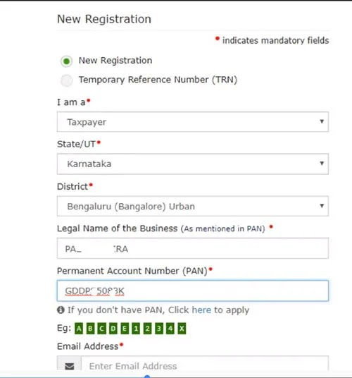 GST- new Registration step 2