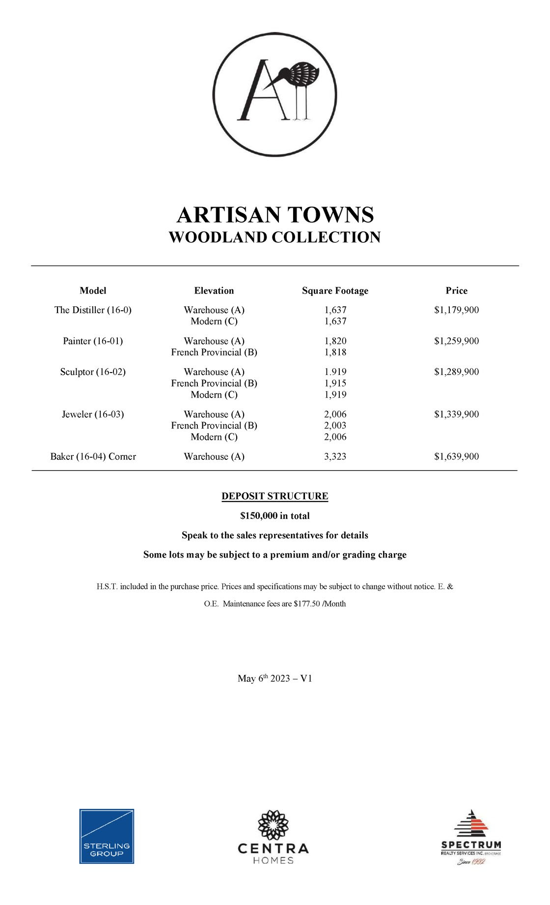 Artisan Towns - Price List 2023-05-01_Page_1