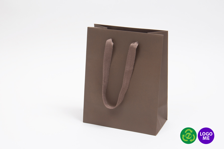 Matte Paper Eurotote Shopping Bags Twill Ribbon Handles Twill