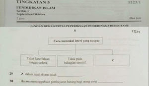 Malaysia: Islamic Studies exam asks students about permissible ways to beat a disobedient wife