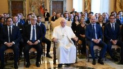 El Papa y un grupo de empresarios españoles
