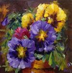 Original pansy oil flower floral painting - Posted on Tuesday, January 20, 2015 by Alice Harpel