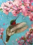 Hummingbird with Blossoms - Posted on Saturday, April 11, 2015 by Krista Eaton